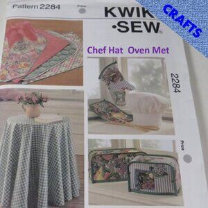 Kwik Sew 2284 Clothing Sewing Pattern NEW UNOPENED Chef Hat, Oven Mitt, etc.